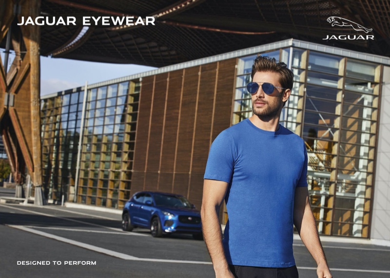Stepping outside in aviator sunglasses, Baptiste Mayeux stars in Jaguar Eyewear's summer 2021 campaign. » Baptiste Mayeux Heads Into Summer with Jaguar Eyewear Campaign Stepping outside in aviator sunglasses, Baptiste Mayeux stars in Jaguar Eyewear's summer 2021 campaign.