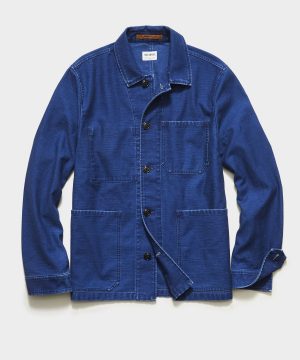 Japanese French Chore Coat In Indigo Japanese French Chore Coat In Indigo