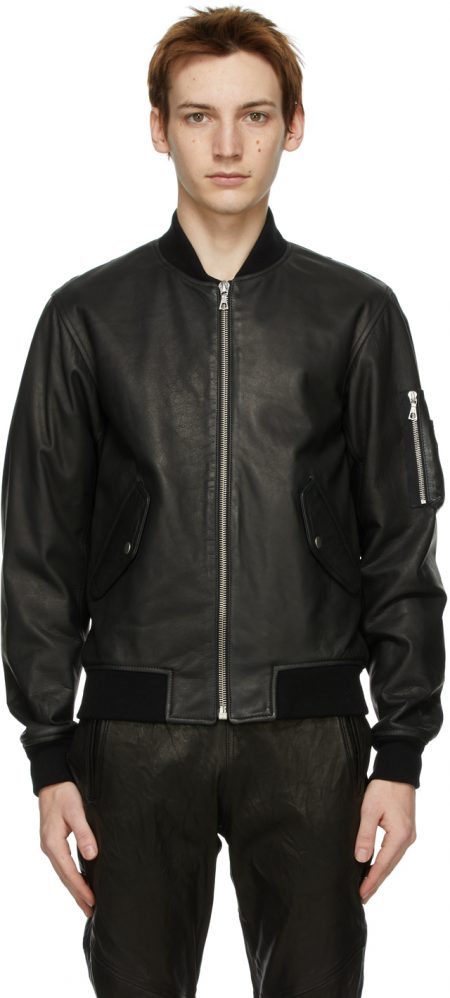 John Elliott Black Leather Bogota Bomber Jacket | The Fashionisto