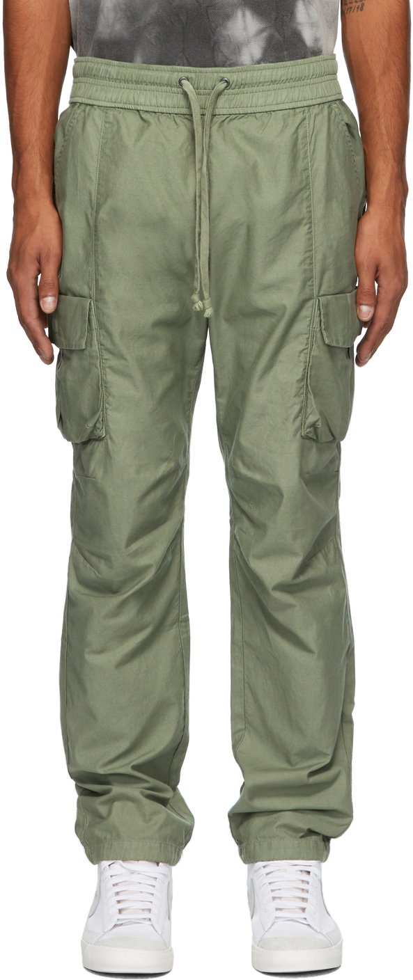 John Elliott Green Sateen Cargo Pants | The Fashionisto