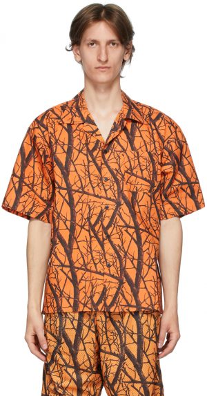 John Elliott Orange Camp Shirt John Elliott Orange Camp Shirt