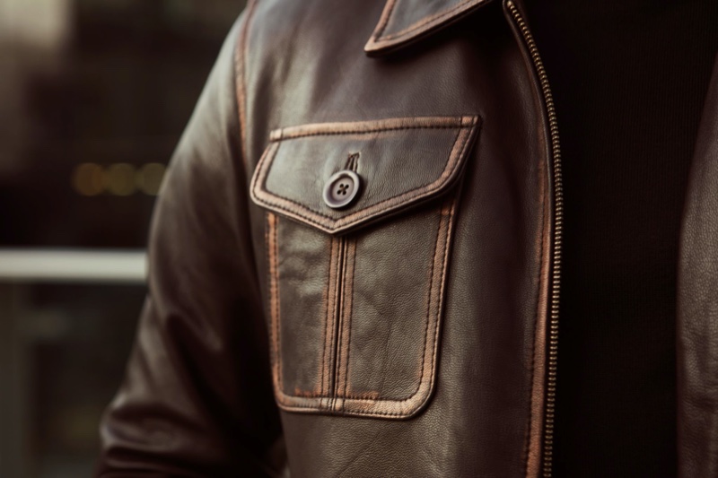 Men's Leather Jacket Detail