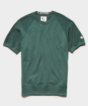 Reverse French Terry Short Sleeve Sweatshirt in Hunt Club Reverse French Terry Short Sleeve Sweatshirt in Hunt Club