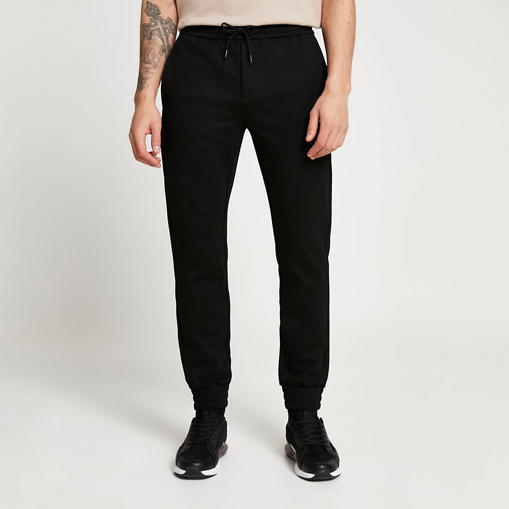 River Island Mens Black slim fit joggers | The Fashionisto