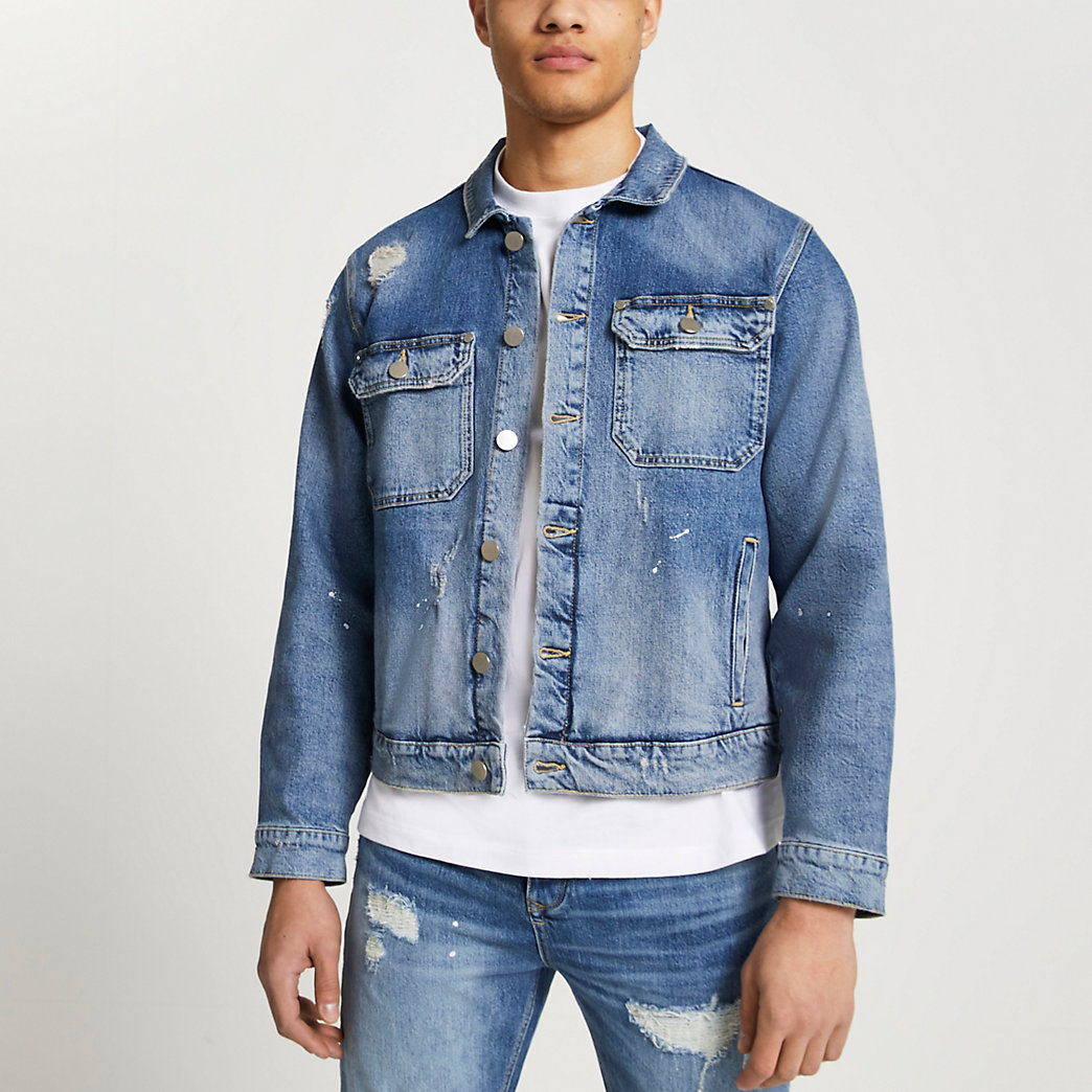 River Island Mens Blue denim jacket The Fashionisto