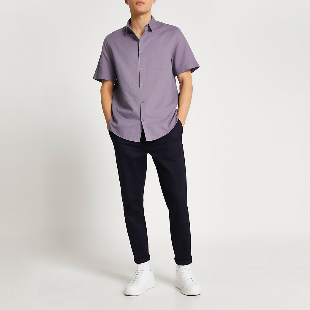 mens blue linen pants