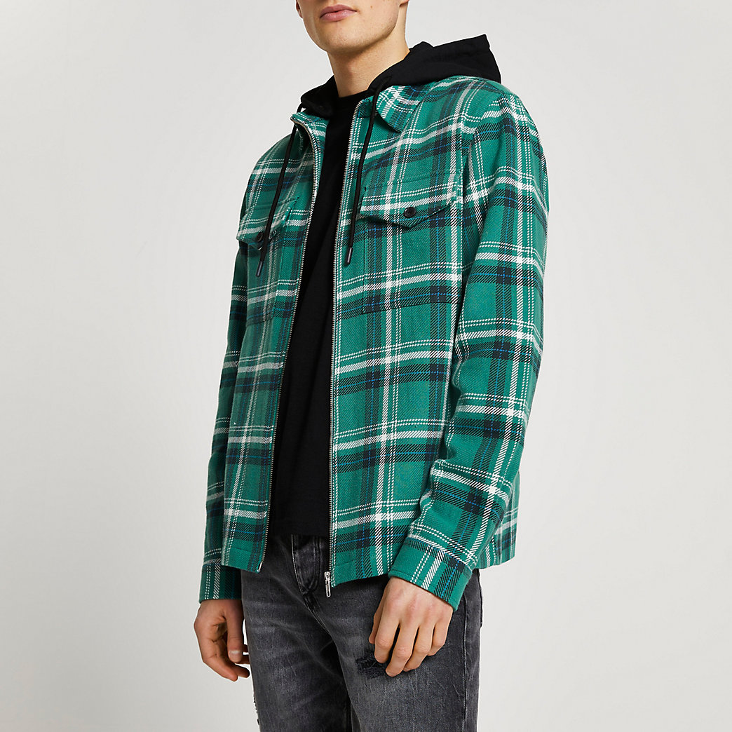 mens green check trousers