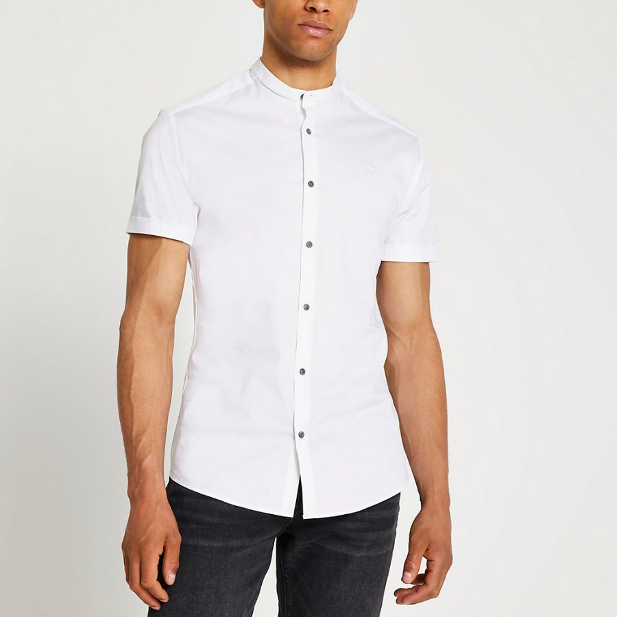 muscle fit grandad shirt