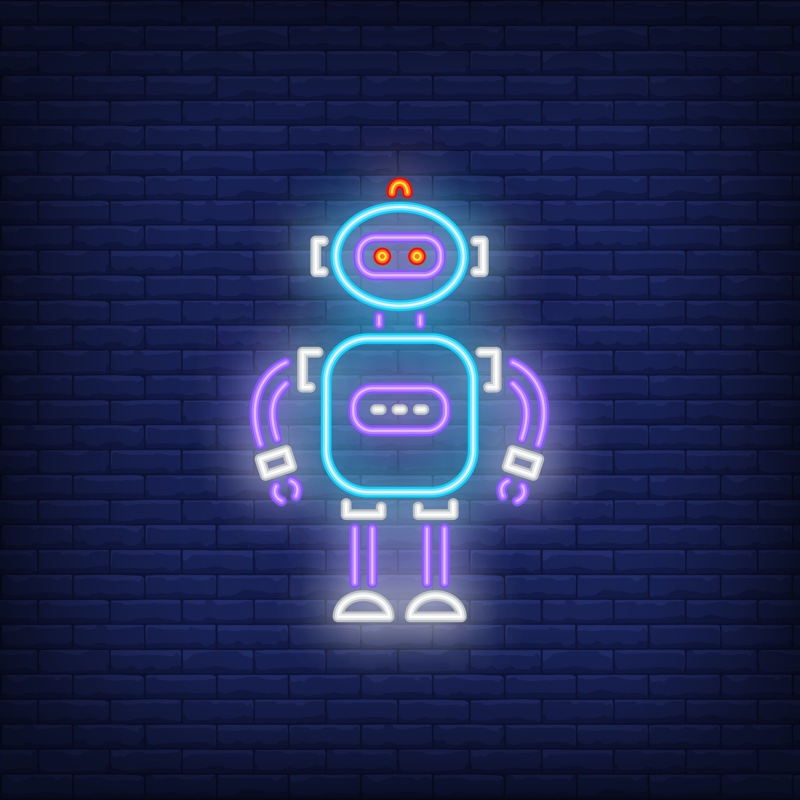 Robot Colorful Neon Sign