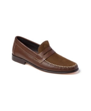 Sandro Moscoloni Whip Stitch Moc Toe Penny Strap Slip-On Men's Shoes Sandro Moscoloni Whip Stitch Moc Toe Penny Strap Slip-On Men's Shoes