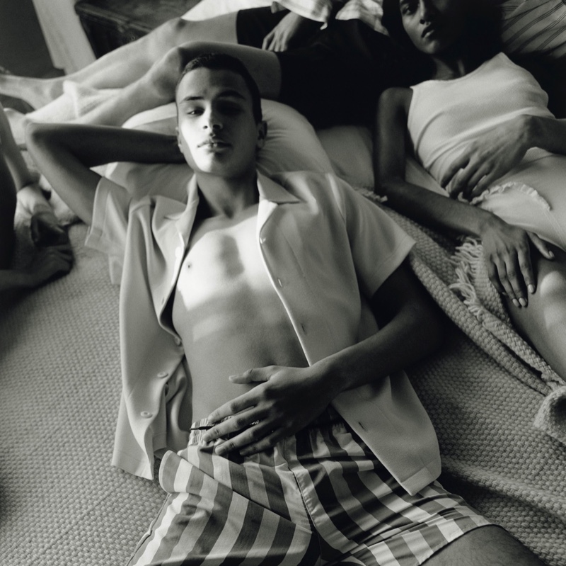 Models Guiaume Beaudru and Ashley Radjarame star in Sandro's spring-summer 2021 campaign.