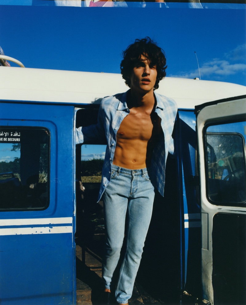 Lucas El Bali stars in Sandro's spring-summer 2021 campaign.