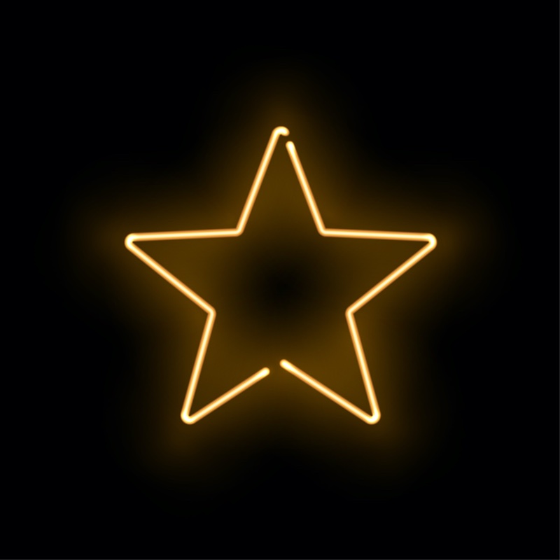 Star Motif Neon Lights Shape