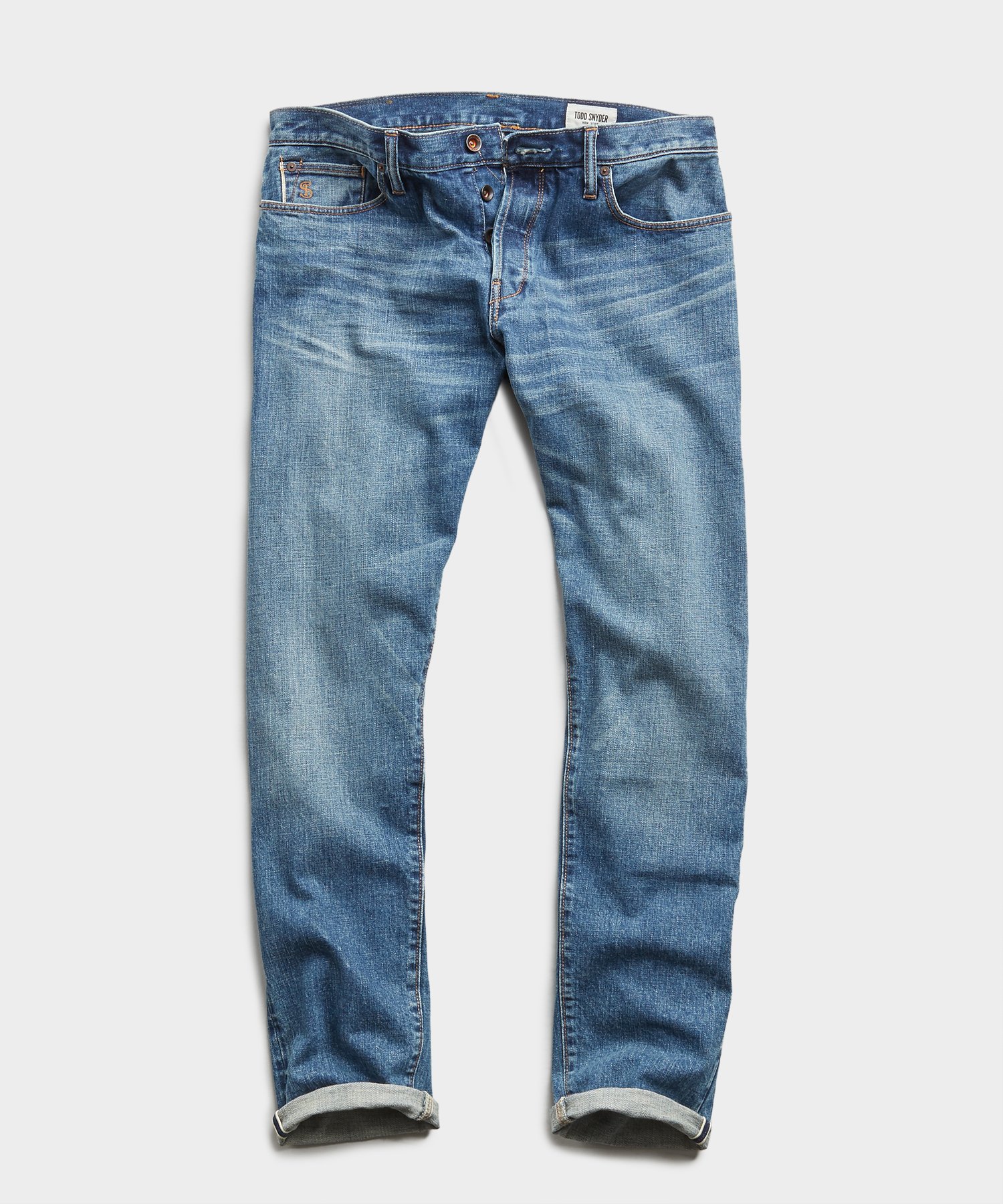 Straight Fit Japanese Stretch Selvedge Jean in Medium Indigo | The ...