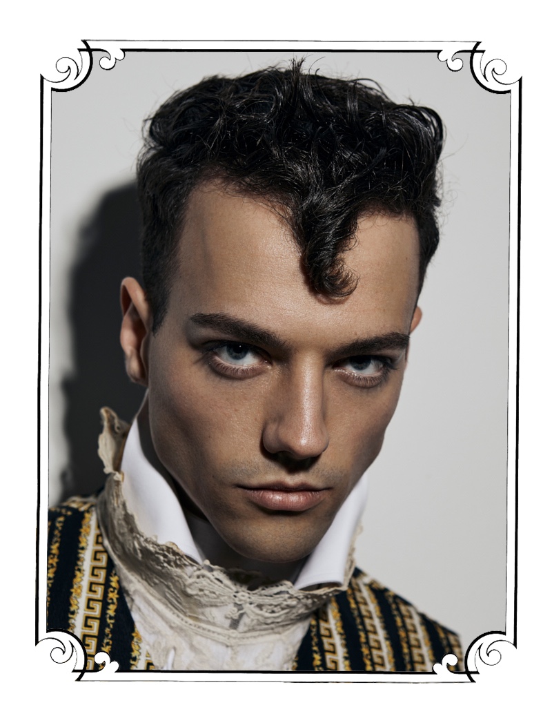 Thor wears vintage gilet Versace, shirt Dior, and vintage lace collar stylist's own. » Introducing Thor Groenbech in 'Noveau Dandy' Thor wears vintage gilet Versace, shirt Dior, and vintage lace collar stylist's own.