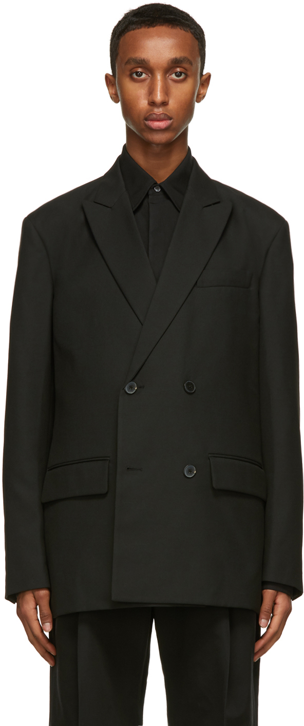 Valentino Black Double-Breasted Logo Blazer | The Fashionisto
