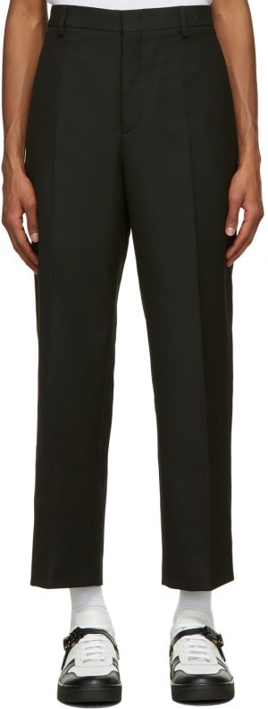 Valentino Black Embroidered Logo Trousers Valentino Black Embroidered Logo Trousers