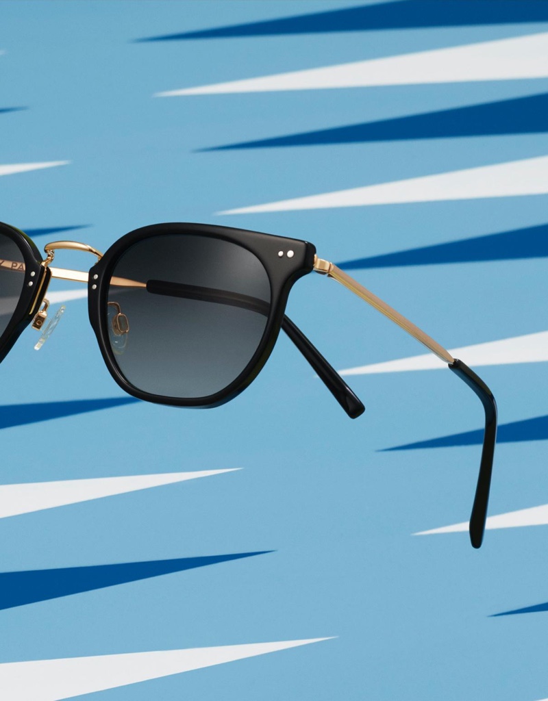 Warby Parker Halton Jet Black with Polished Gold Sunglasses