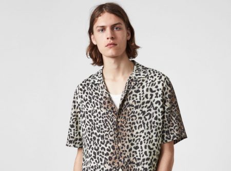 AllSaints Conscious Reserve Mens Animal Print Shirt