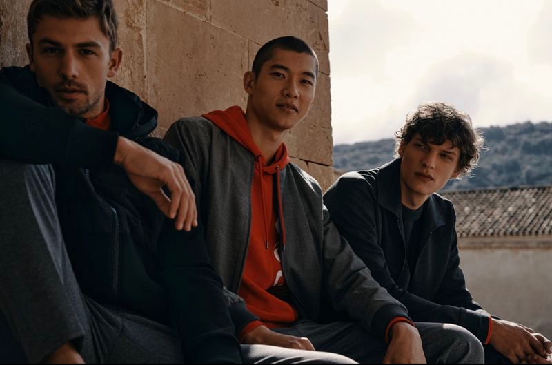 Offering a more casual and sporty look, James Yates, Yun Hoseok, and Valentin Caron star in BOSS' spring-summer 2021 Special Occasions campaign.