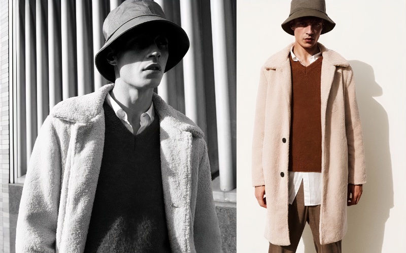 Bucket Hat Coat Sweater Shirt Trousers Outfit Men Zara