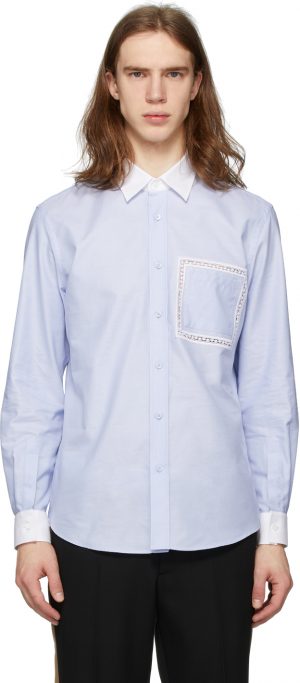 Burberry Blue Lace Detail Oxford Shirt Burberry Blue Lace Detail Oxford Shirt