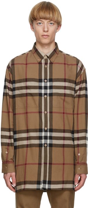 Burberry Brown Check Relaxed Fit Shirt Burberry Brown Check Relaxed Fit Shirt