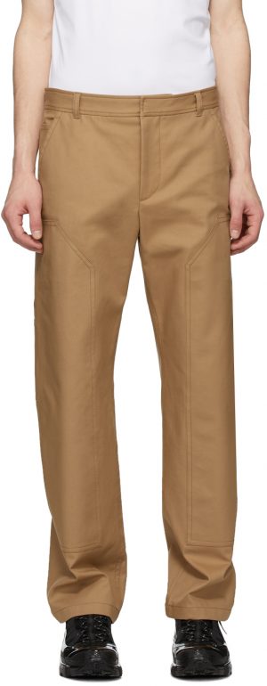 Burberry Tan Cotton Twill Tailored Trousers Burberry Tan Cotton Twill Tailored Trousers