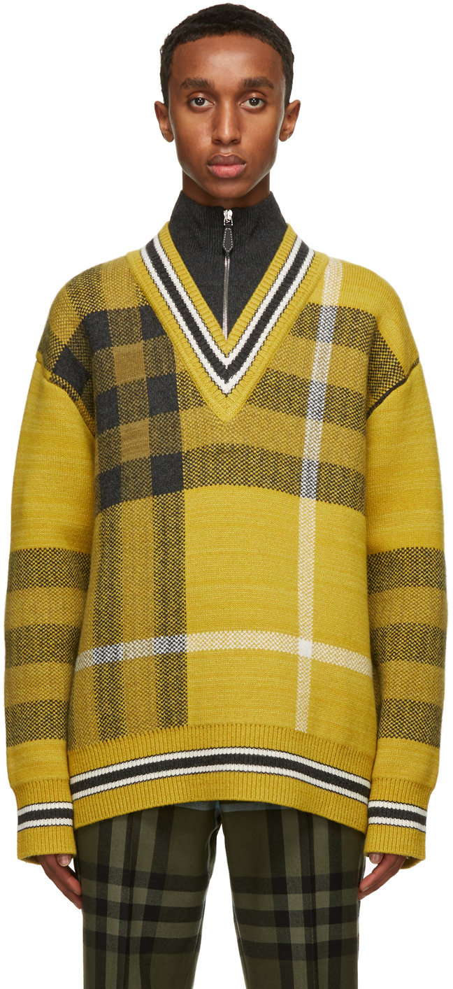 yellow checkered sweater