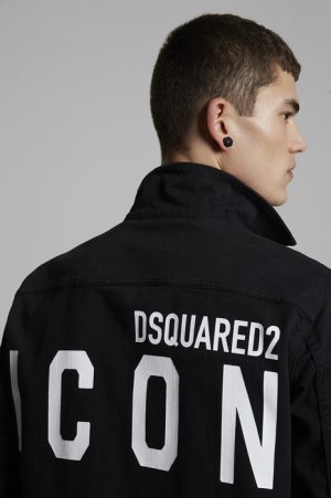 DSQUARED2 Men Denim outerwear Black Size 44 98% Cotton 2% Elastane DSQUARED2 Men Denim outerwear Black Size 44 98% Cotton 2% Elastane