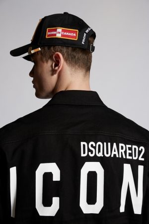 DSQUARED2 Men Denim outerwear Black Size 46 98% Cotton 2% Elastane DSQUARED2 Men Denim outerwear Black Size 46 98% Cotton 2% Elastane
