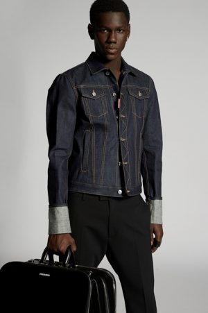 DSQUARED2 Men Denim outerwear Blue Size 32 100% Cotton DSQUARED2 Men Denim outerwear Blue Size 32 100% Cotton