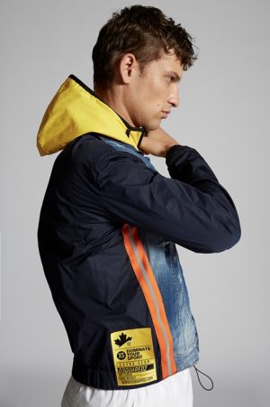 DSQUARED2 Men Denim outerwear Blue Size 40 98% Cotton 2% Elastane Polyester DSQUARED2 Men Denim outerwear Blue Size 40 98% Cotton 2% Elastane Polyester