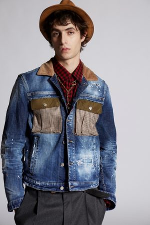 DSQUARED2 Men Denim outerwear Blue Size 46 98% Cotton 2% Elastane DSQUARED2 Men Denim outerwear Blue Size 46 98% Cotton 2% Elastane