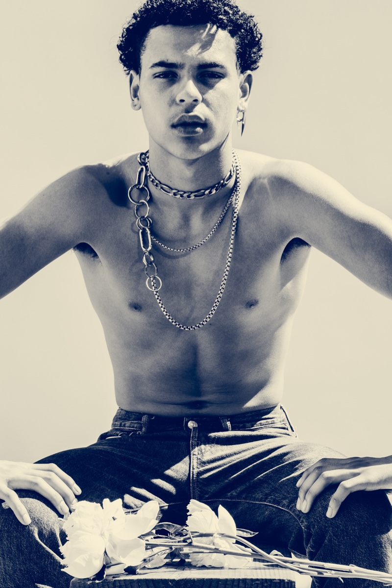 Isaac Searcy wears necklace Martine Ali and earring Austin James Smith. » Isaac, Tyson, Govi & Hunter Star in a Hot Boy Summer Isaac Searcy wears necklace Martine Ali and earring Austin James Smith.