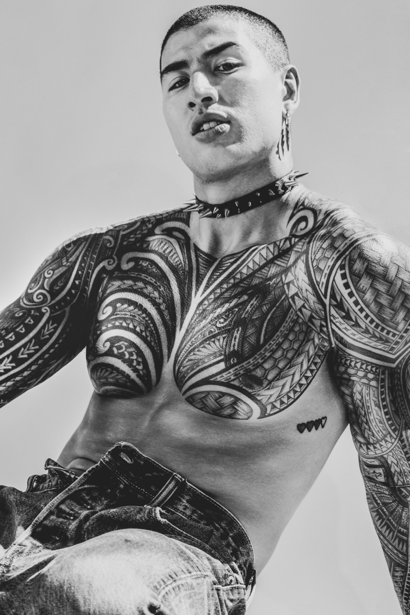 Tyson Andrews wears necklace Undercover and earring Austin James Smith. » Isaac, Tyson, Govi & Hunter Star in a Hot Boy Summer Tyson Andrews wears necklace Undercover and earring Austin James Smith.