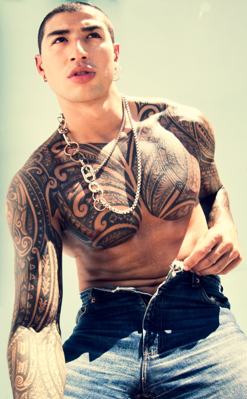 Tyson Andrews wears necklace Martine Ali and earring Telfar. » Isaac, Tyson, Govi & Hunter Star in a Hot Boy Summer Tyson Andrews wears necklace Martine Ali and earring Telfar.
