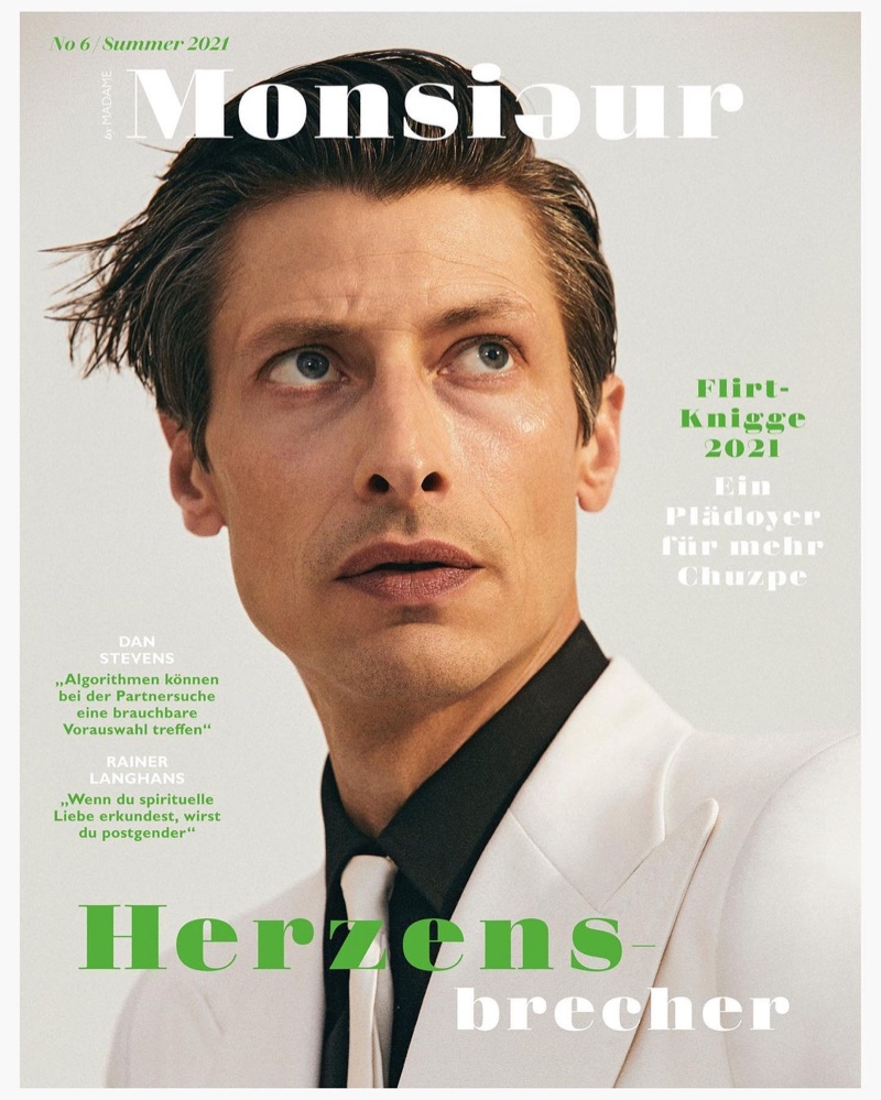 Jonas Mason Dons Chic Numbers for Monsieur Cover Shoot