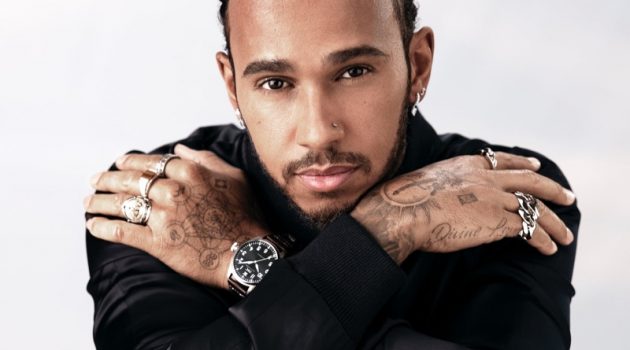 IWC Ambassador Lewis Hamilton Stars in Big Pilot Watch Campaign Front and center, Lewis Hamilton wears IWC's Big Pilot 43 watch for the brand's new advertising campaign.