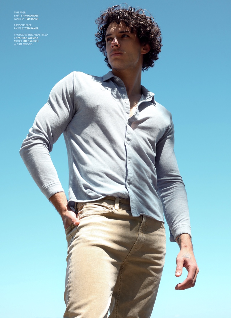 Luke wears shirt Hugo Boss and pants Ted Baker. » Luke Murch is 'Rock Steady' Luke wears shirt Hugo Boss and pants Ted Baker.