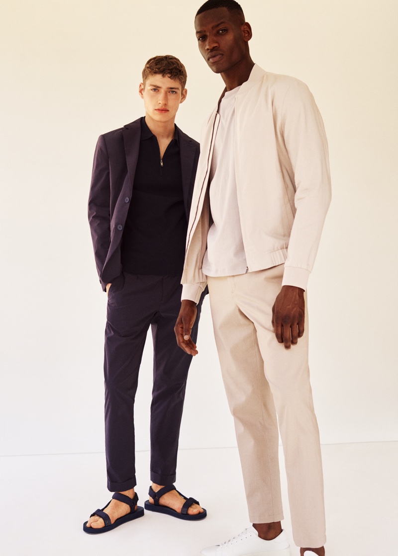 Models Valentin Humbroich and Bambi Kouyate come together as the faces of Mango Man's Clean collection.