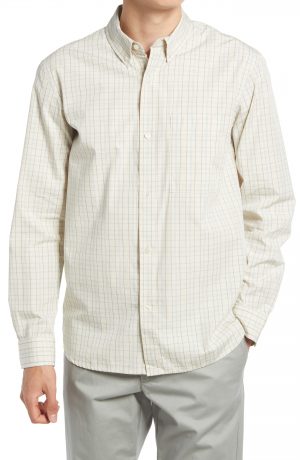 Men's Club Monaco Check Button-Down Shirt, Size Small - Blue Men's Club Monaco Check Button-Down Shirt, Size Small - Blue