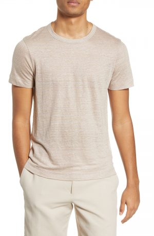Men's Club Monaco Stripe Linen T-Shirt, Size Small - Beige Men's Club Monaco Stripe Linen T-Shirt, Size Small - Beige