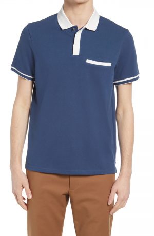 Men's Club Monaco Welt Pocket Polo, Size Medium - Blue Men's Club Monaco Welt Pocket Polo, Size Medium - Blue
