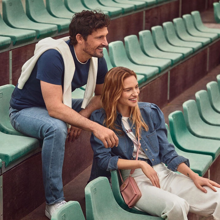 Ready to watch a tennis match, models Sam Webb and Renee Meijer  come together for Pedro del Hierro.