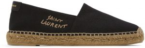Saint Laurent Black Embroidered Logo Espadrilles Saint Laurent Black Embroidered Logo Espadrilles