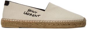 Saint Laurent Off-White Embroidered Espadrilles Saint Laurent Off-White Embroidered Espadrilles
