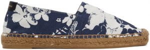 Saint Laurent White & Blue Hibiscus Print Espadrilles Saint Laurent White & Blue Hibiscus Print Espadrilles