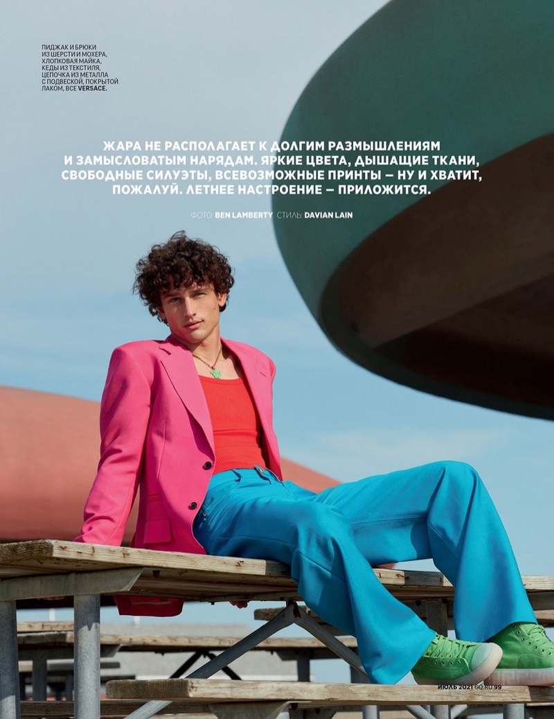 » Simon Nessman Charms in Bright Summer Fashions for GQ Russia Simon Nessman 2021 GQ Russia Fashion Editorial 001