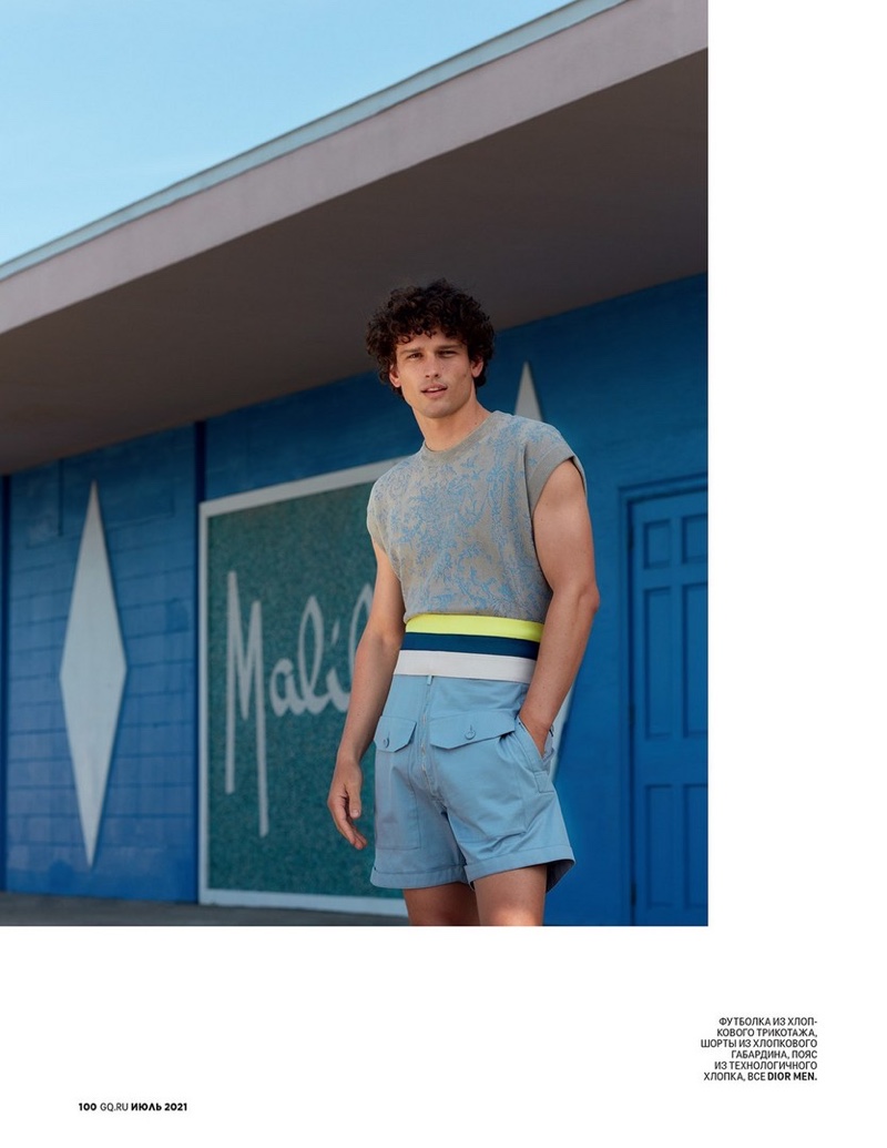 Simon Nessman Charms in Bright Summer Fashions for GQ Russia